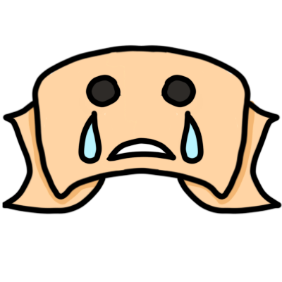 an opened scroll crying from each eye with a sad face
